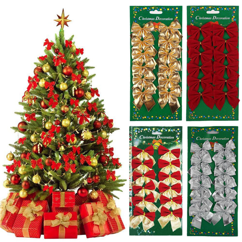 Christmas Tree Decor Xmas Bowknot Party Festival Ornament