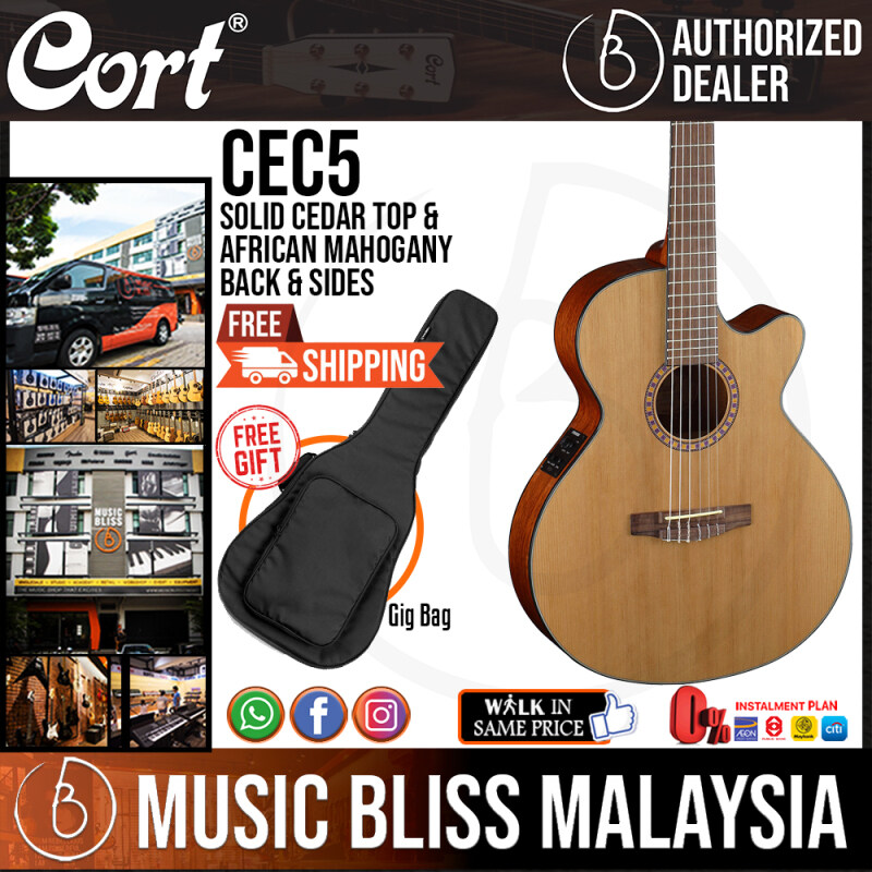 Cort CEC5 Classical Guitar with Bag - Natural (CEC 5 CEC-5) Malaysia