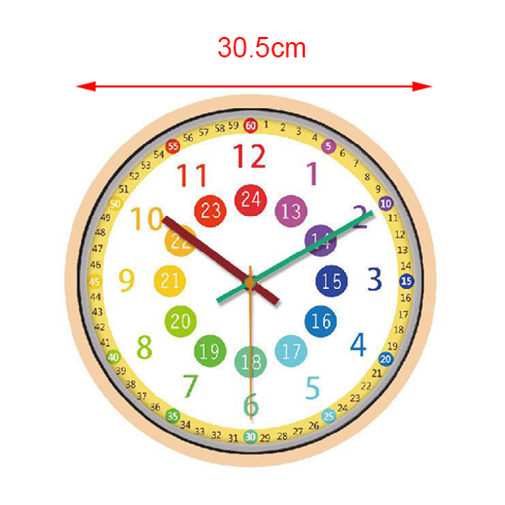 Đồng Hồ Treo Tường Blesiya, Hoạt Động Bằng Pin Cho Phòng Ngủ Trẻ Em Đồng Hồ Học Tập 12"