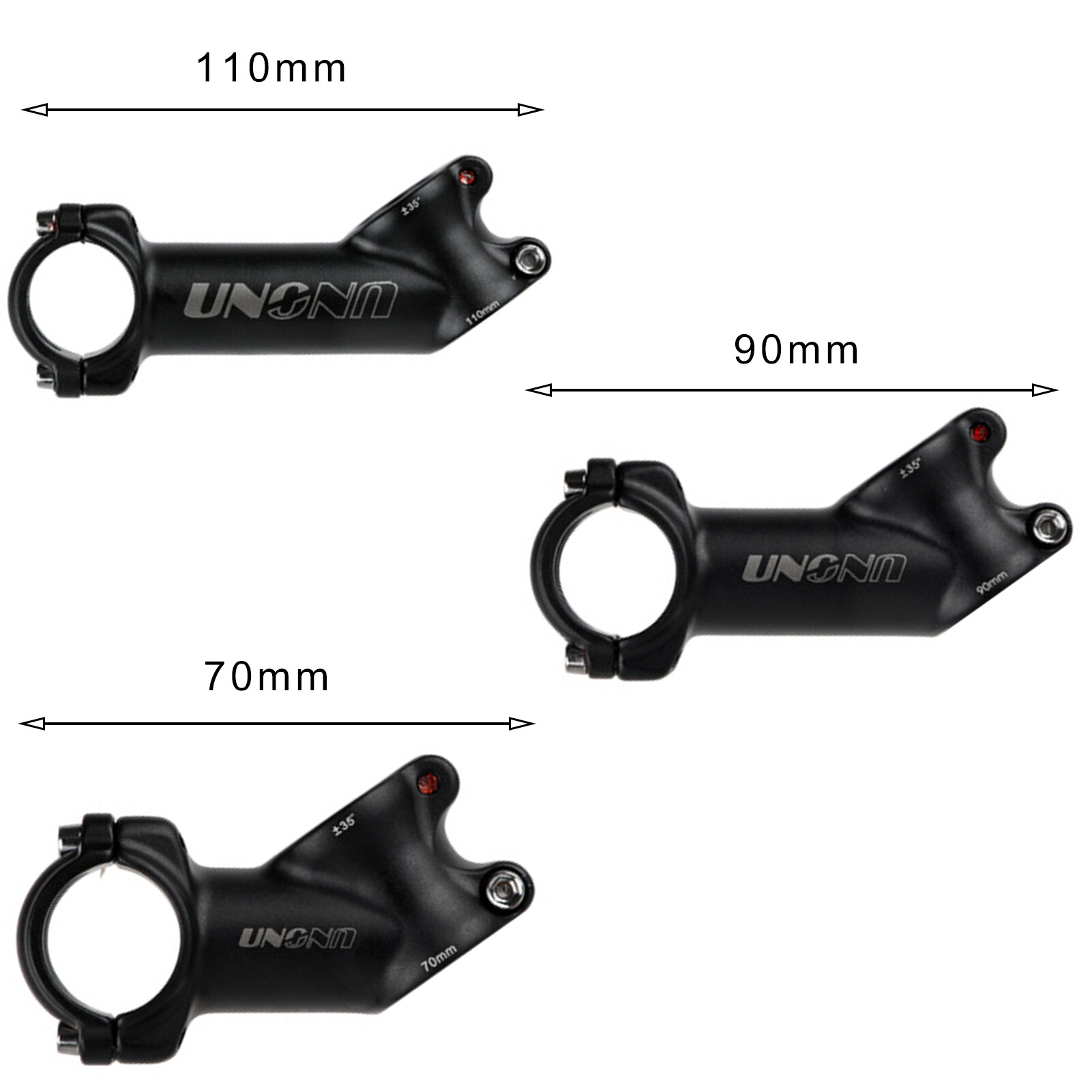 Guyouzi® UNO 35 Degrees 70/90/110mm Bicycle Handle Bar Stem for Cycling