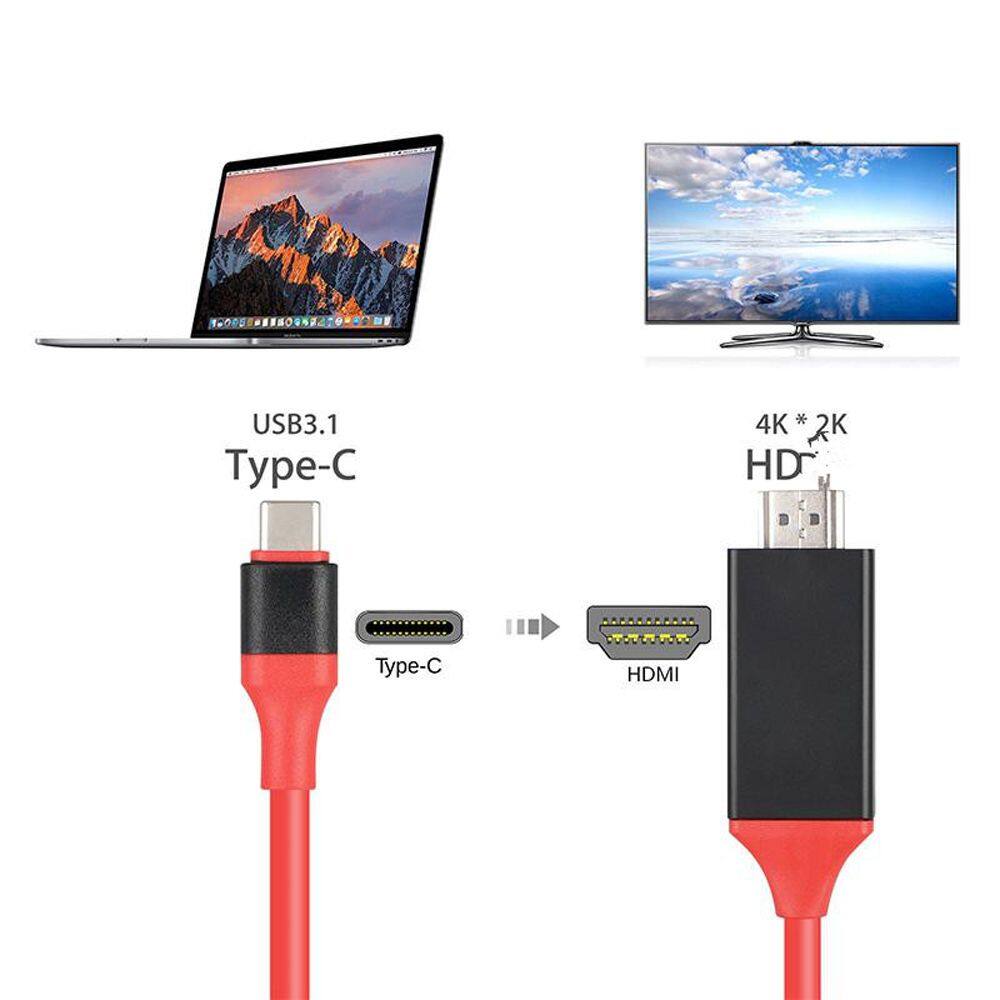 AARICA PC Tablet 2m HD Computer Accessories Video Cable USB Hubs Type C To HD Cable HDMI Converter Extend Adapter USB C 3.1 to HDMI Cables USB C to HDMI Cable Type C to HDMI Adapter Conversion Line