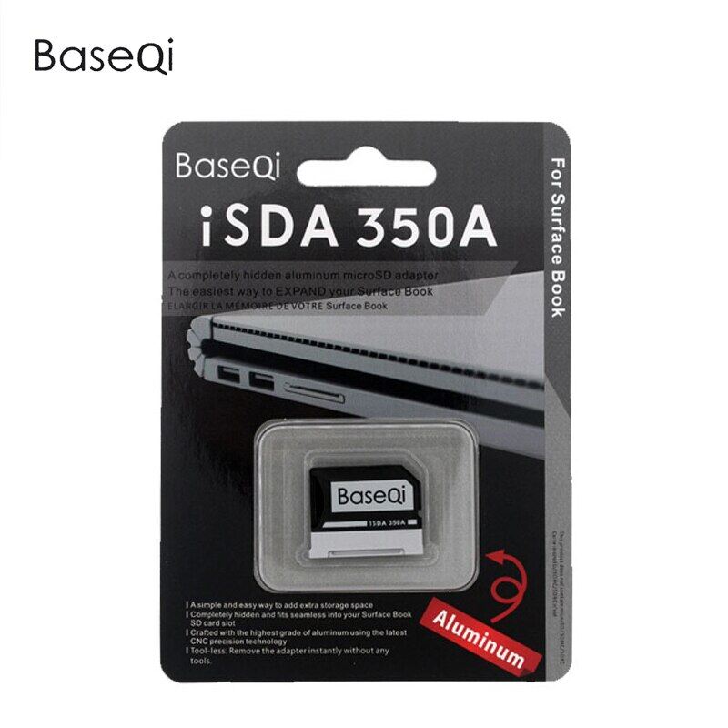Original BaseQi NinjaDrive Aluminum Micro SD /TF Card Adapter For Microsoft Surface Book 13"/15"