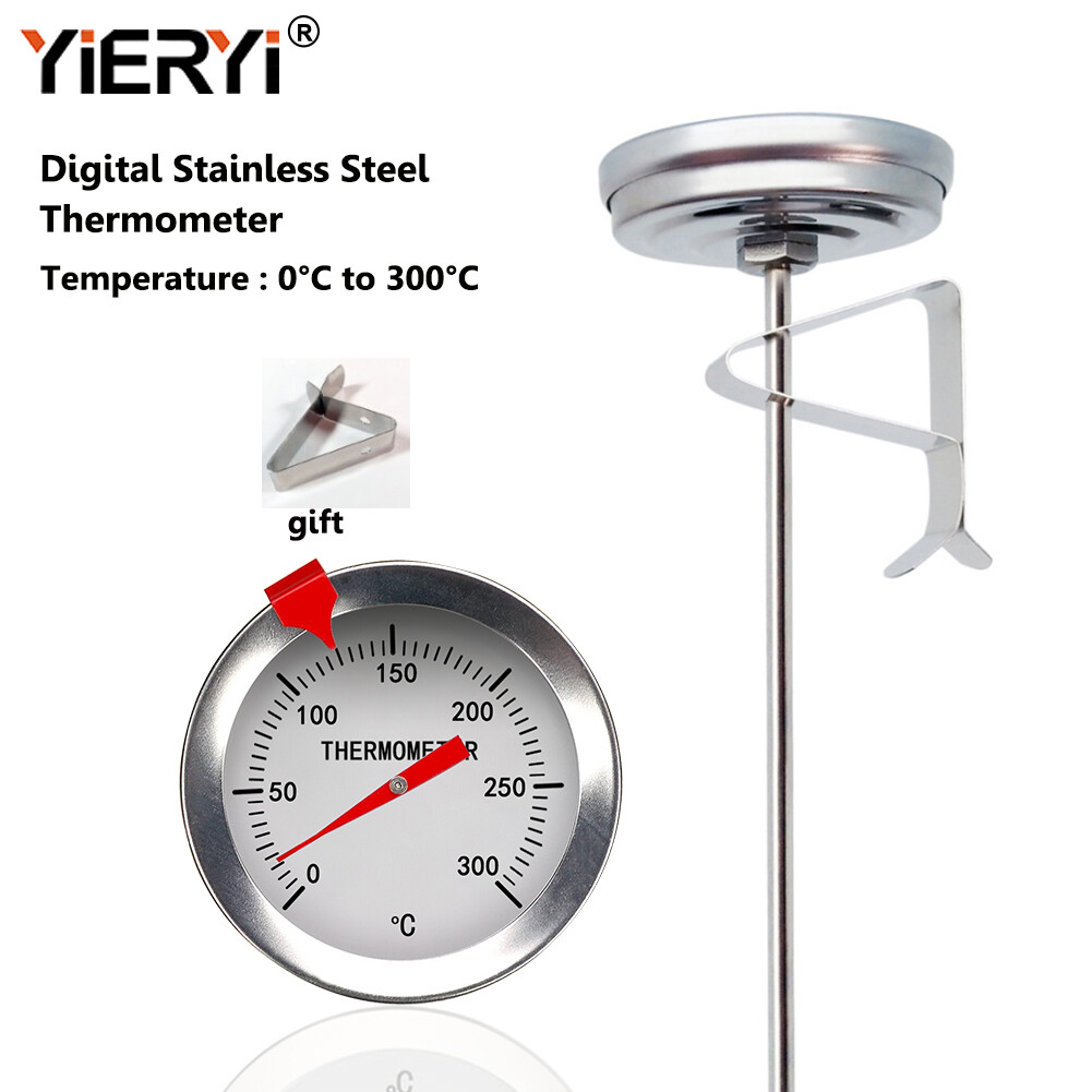 Yieryi Digital Temperature Meter Stainless Steel Food Thermometer 300mm probe BBQ Thermo meter for Kitchen, Soup, Milk,Cooking