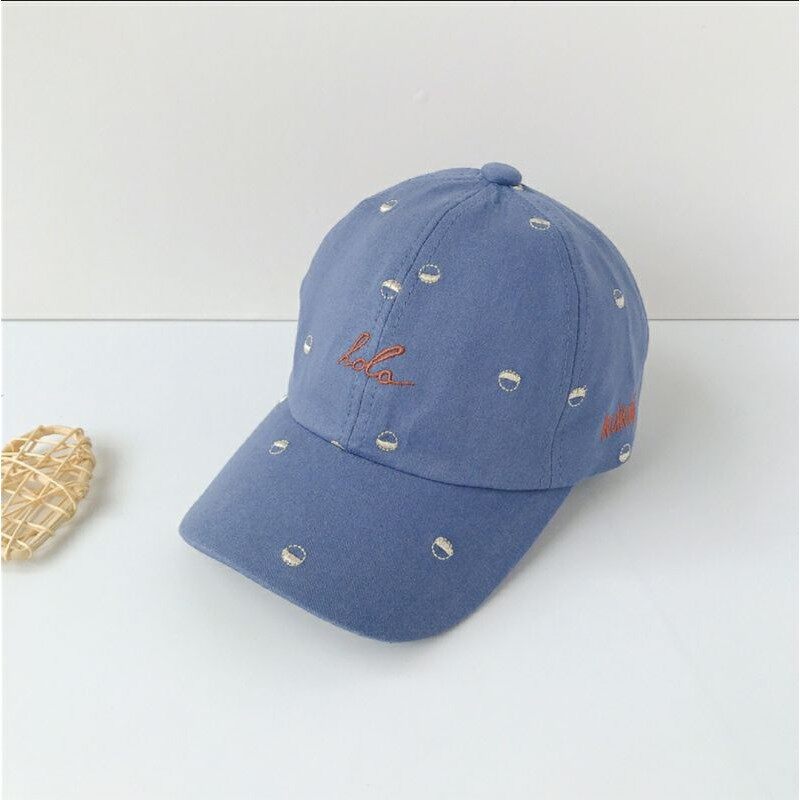 Junyeh Embroidered Lola Baby Boys Hats Cotton Longbrimmed Cap For Kids