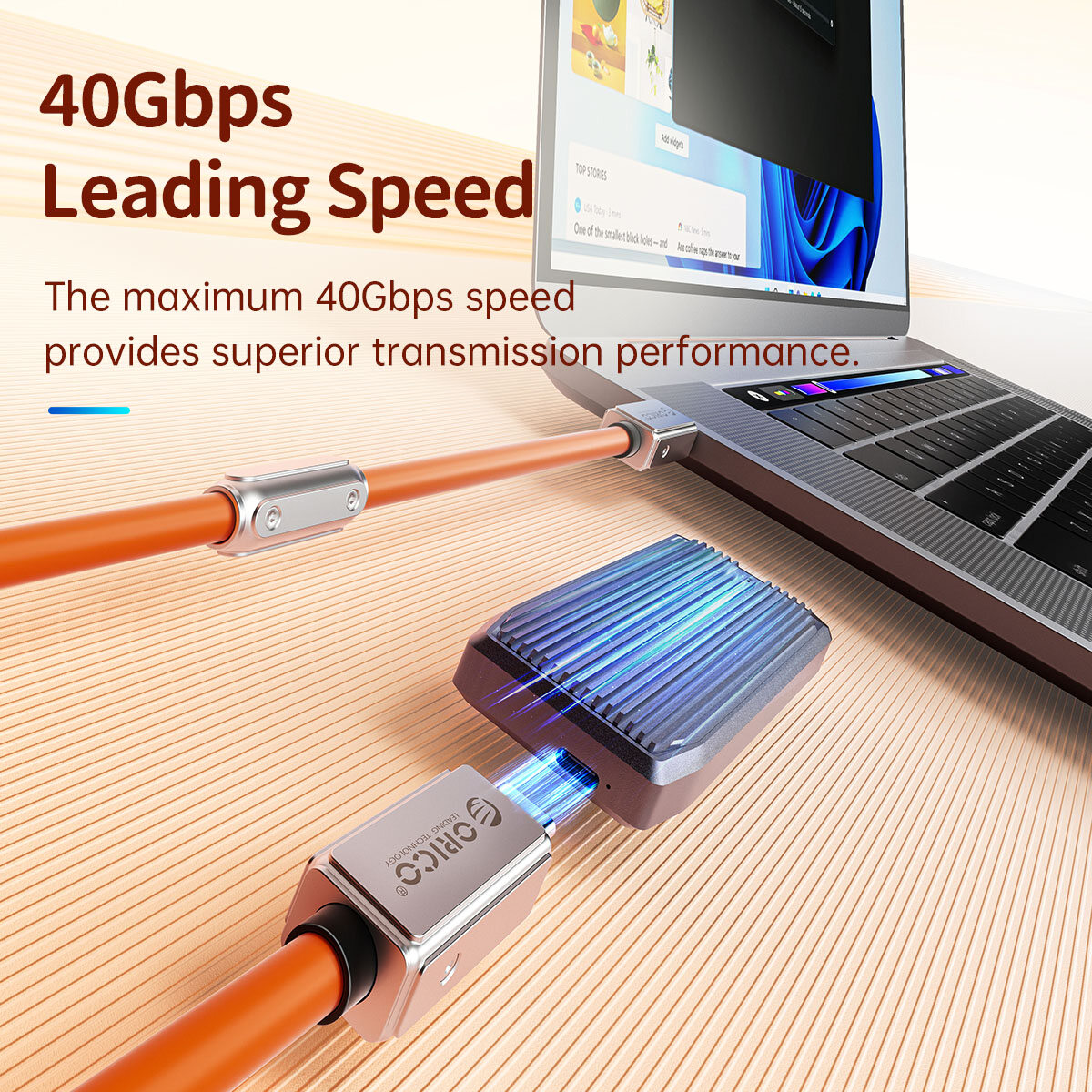 ORICO 40Gbps Cáp 2M, Hỗ Trợ 8K Hiển Thị/20Gbps Truyền Dữ Liệu/240W Sạc USB C Đến USB C Cáp, Cho Type-C MacBook, iPad Pro, Hub, Docking Station, và Nhiều Hơn Nữa-Đỏ/Xanh Dương/Xanh Lá Cây/Xanh Dương