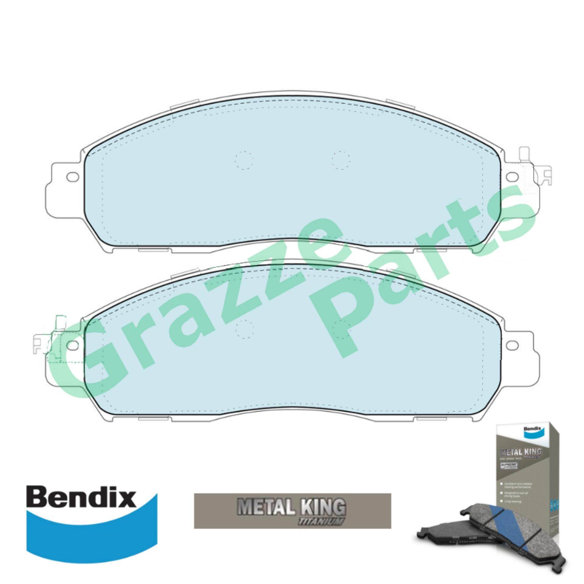 Bendix Metal King Titanium Disc Brake Pad Front for DB2374 Nissan Navara NP300 D23T 2014 Lazada