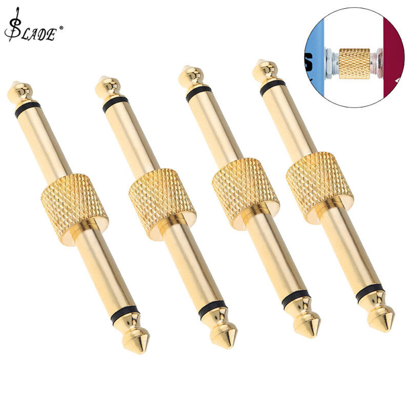 SLADE 4pcs 1/4inch 6.3mm Guitar Effects Pedal Connector Jack Interface Cable Adaptor Straight Plug Malaysia