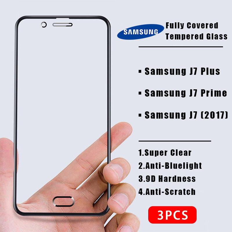 3Pcs Tempered Glass UCUC For Samsung Galaxy J2 Prime J2 Pro J3 Pro J4 Plus J5 Plus J5 Prime J5 Pro J7 2017 J7 Plus + J7 Prime 3Pcs 9D Full Cover Tempered Glass Screen Protector