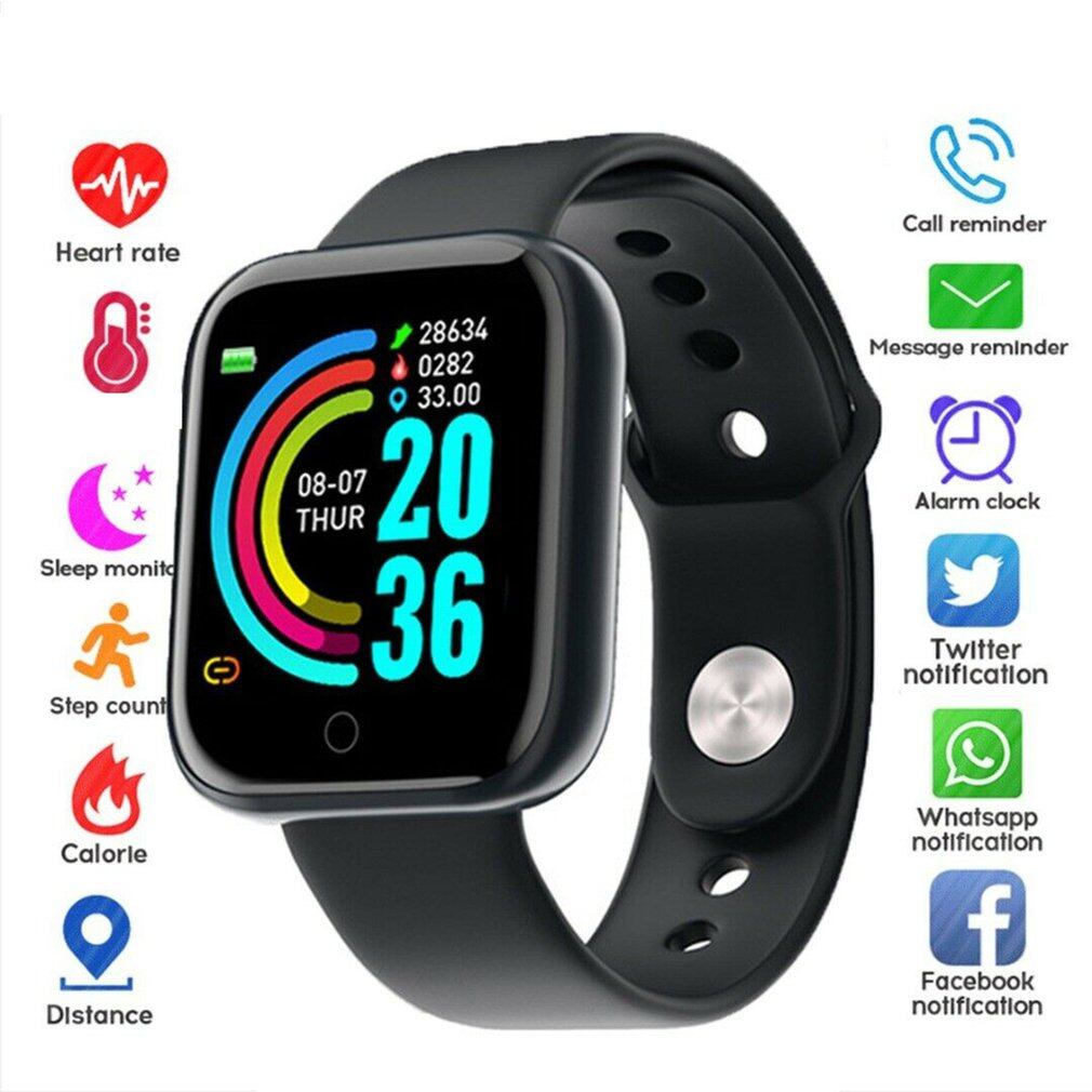 Y68 Smart Watch Waterproof Bluetooth Blood Pressure Fitness Tracker Heart Rate Monitor Smartwatch for Apple IOS Android