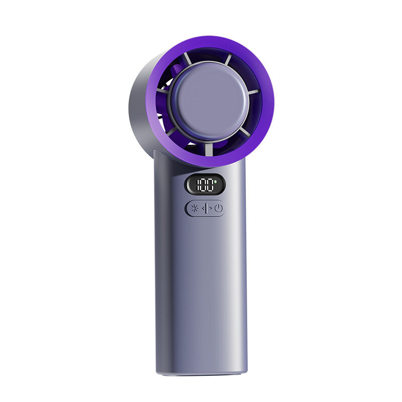 2024 Handheld Refrigeration Fan 3000/5000mAh 100 Speed Fan Rechargeable Mini Air Conditioning Turbo Fan Semiconductor Fan Portable fan Handheld Fan Mini Fan USB High Speed