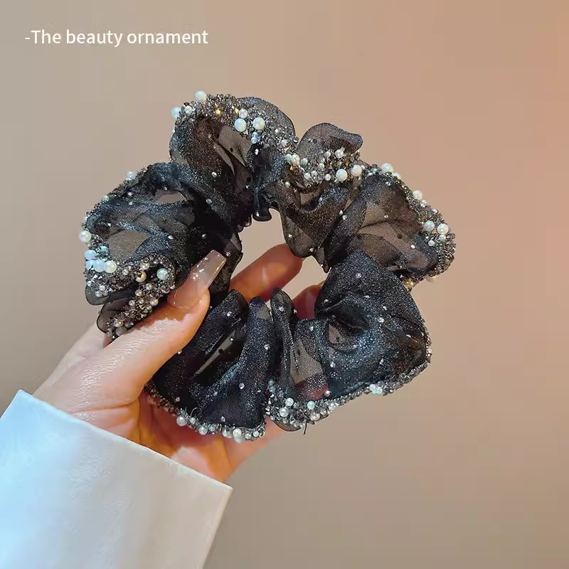 Women Fashion Rhinestone Hair Ties Exquisite Temperament Solid Color  Hair Accessories Hair Ties