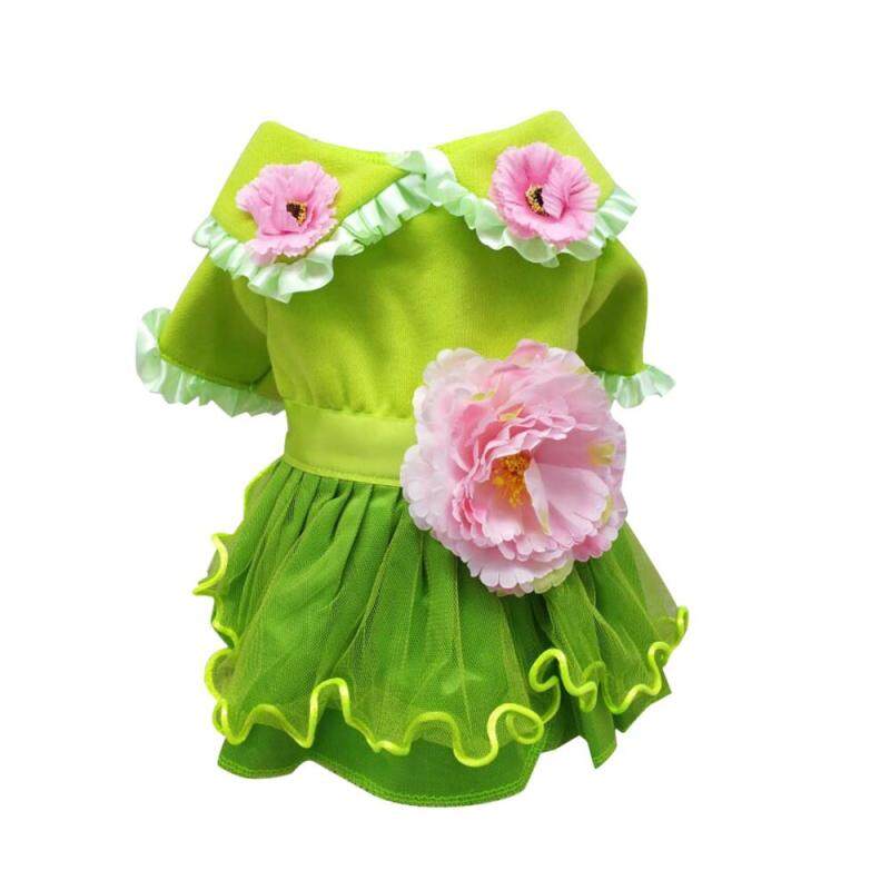 Lisayoshop Chó Đầm Hoa Mẫu Đơn Phong Cách Nhỏ Mèo Cưng Váy Quần Áo Chó Con Mùa Đông Apparels Trang Phục