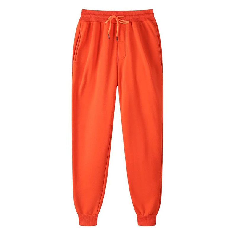ASRV Men's fleece thick casual trousers straight leg solid color sports pants