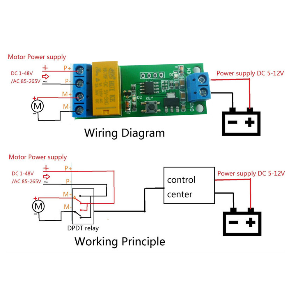 LANGTU Bộ Điều Khiển Đảo Chiều Động Cơ DC 5-12V