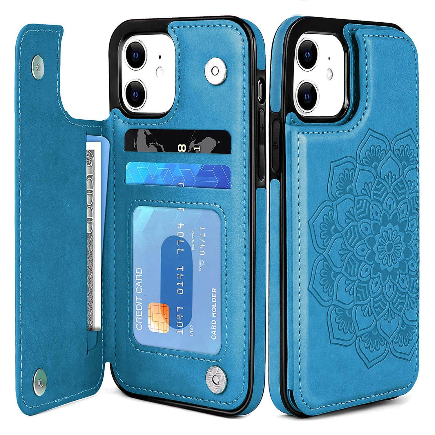 For iphone 15 pro max wallet case, slim mandala card slots bracket case for iphone 15 plus/15/14 pro max/14 plus/14 pro/13 pro max/12 pro max/12 pro/12 mini/12/11 pro max/11 pro/11/xs max/xr/x/xs/7 plus/8 plus/7/8/se 2020/6 plus/6s plus/6/6s/5/5s/se