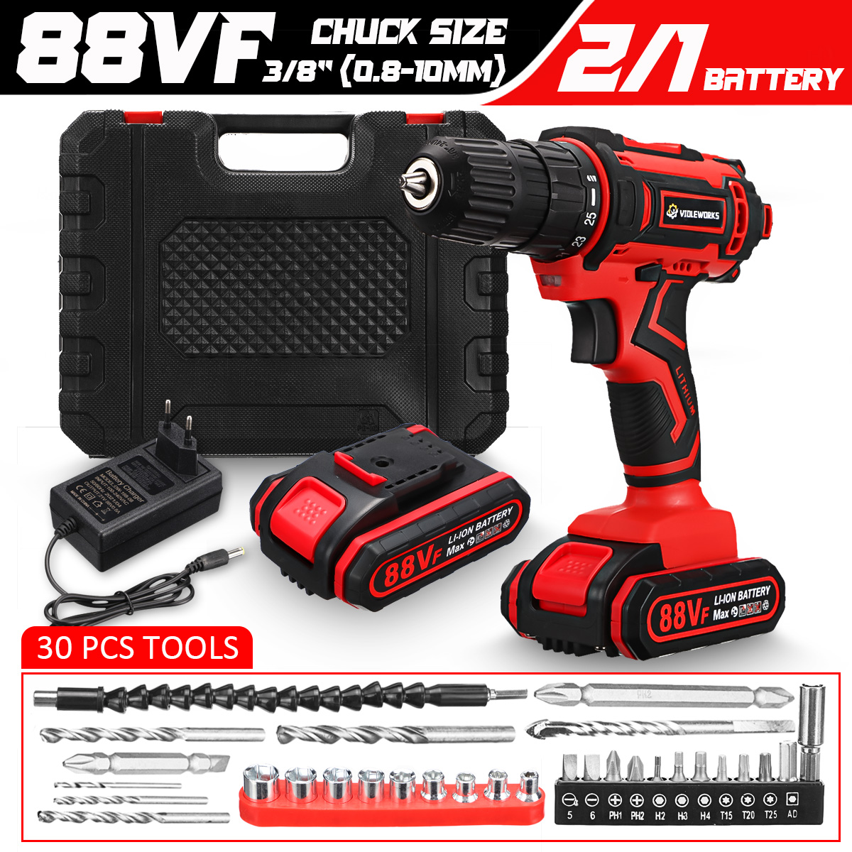 88V 115 N.m Torque Cordless Drill 