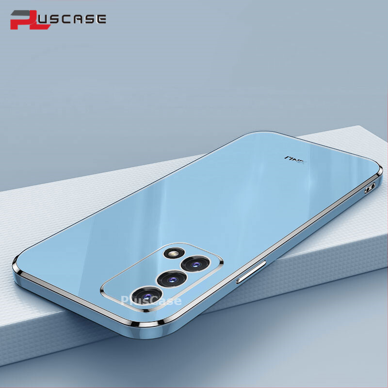 PlusCase for OPPO A95 4G A74 4G 6D Plating Soft Case Lens Protector Square Frame Silicone Glossy Shockproof Phone Back Cover