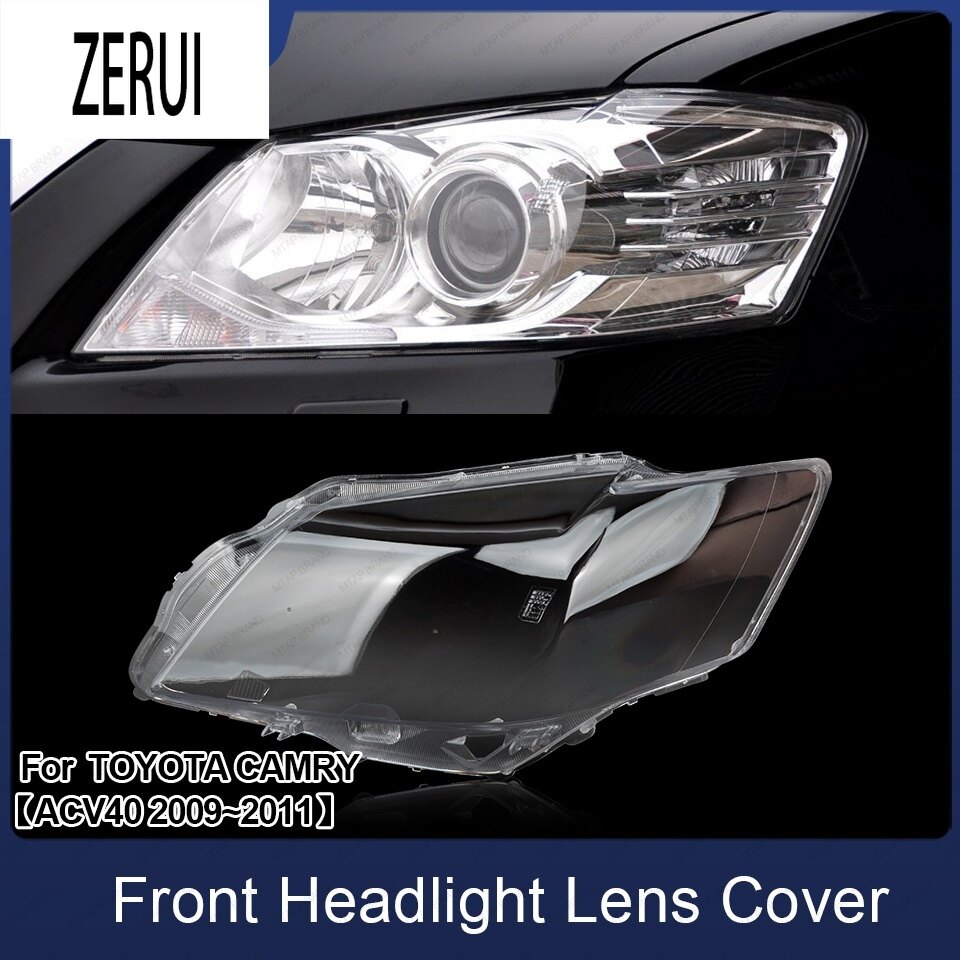 Zr for camry headlamp cover cap left right front headlight lens cover for toyota camry acv40 2009~2011 headlight transparent lens cover replacement