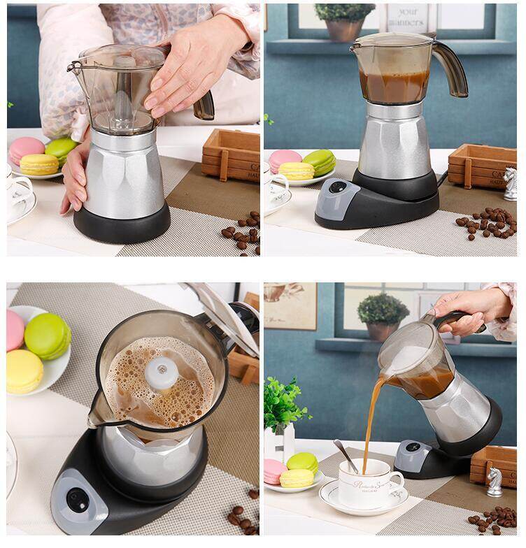 Máy Pha Cà Phê Mocha Espresso Ý 480W 220V Bình Pha Cà Phê Mocha Điện Máy Pha Cà Phê Điện Cầm Tay Phích Cắm EU