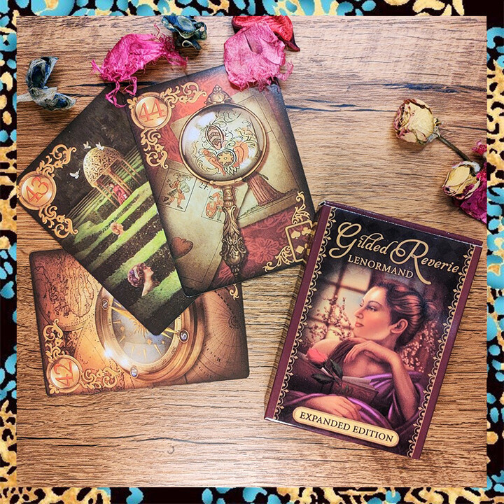 Laura tuan lenormand , oracle card deck | size 10.3x7cm | 36 sheets tarot cards | divination cards | golden | gilded reverie | green glyphs