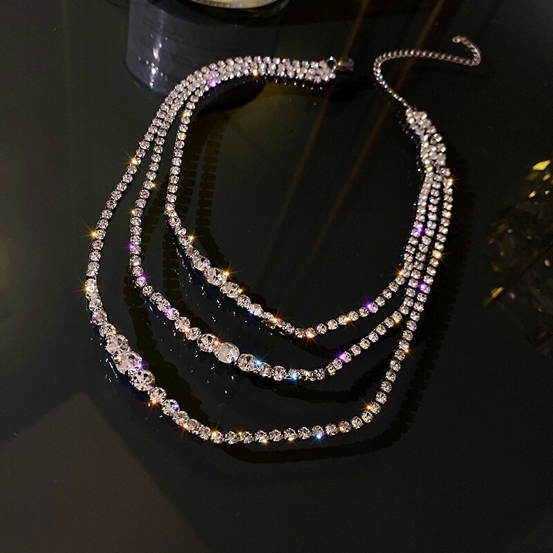 DREJEW Japanese and Korean style fashion design sense multi-layer necklace ins style personality trendy clavicle chain female