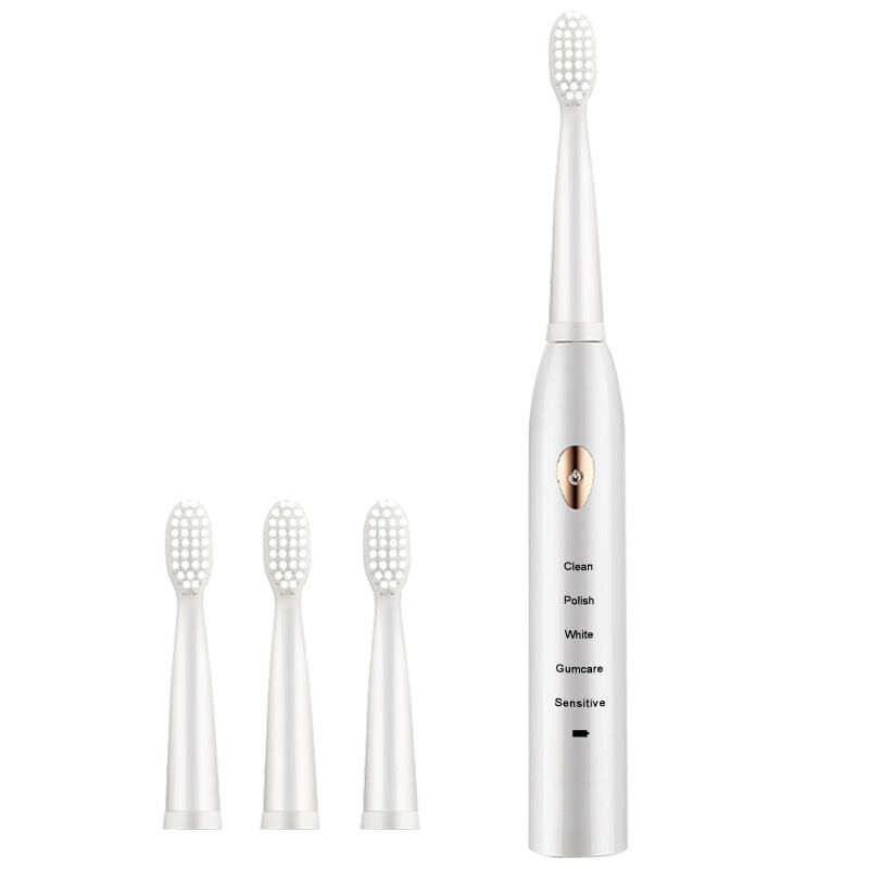JD005 Ultrasonic Sonic Electric Toothbrush for adults children's USB Rechargeable Tooth Brushes White teeth brush