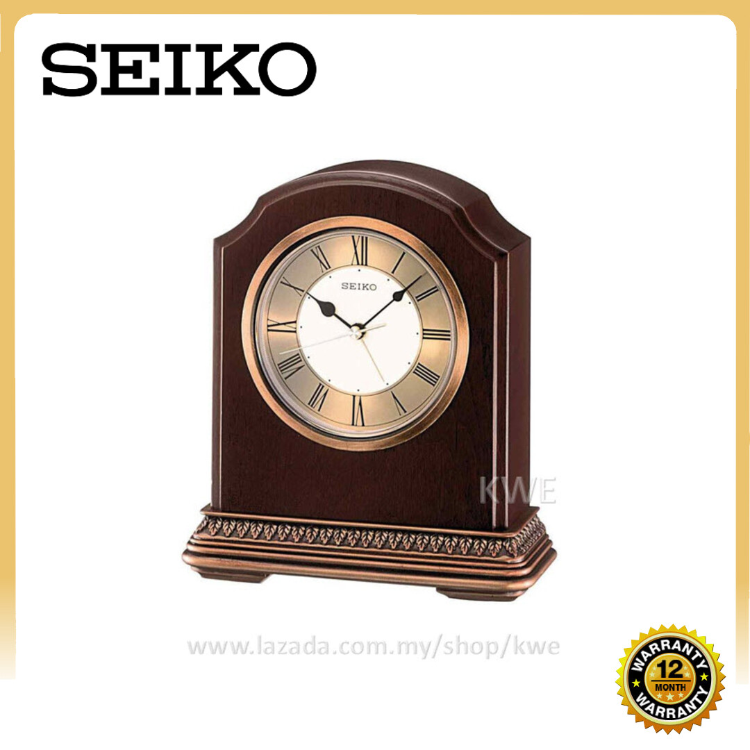 100 ORIGINAL SEIKO Desk Table Wooden Quartz Alarm Clock QXE018