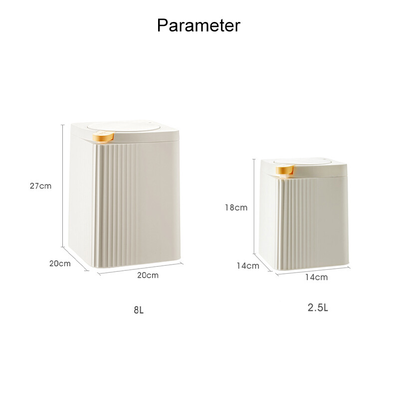 trash bin Trash bins in the kitchen, living room, plastic bins, solid, durable, plastic bins. Press bin with lid, double thick desktop waste bin for home use with lid, bedroom paper basket.