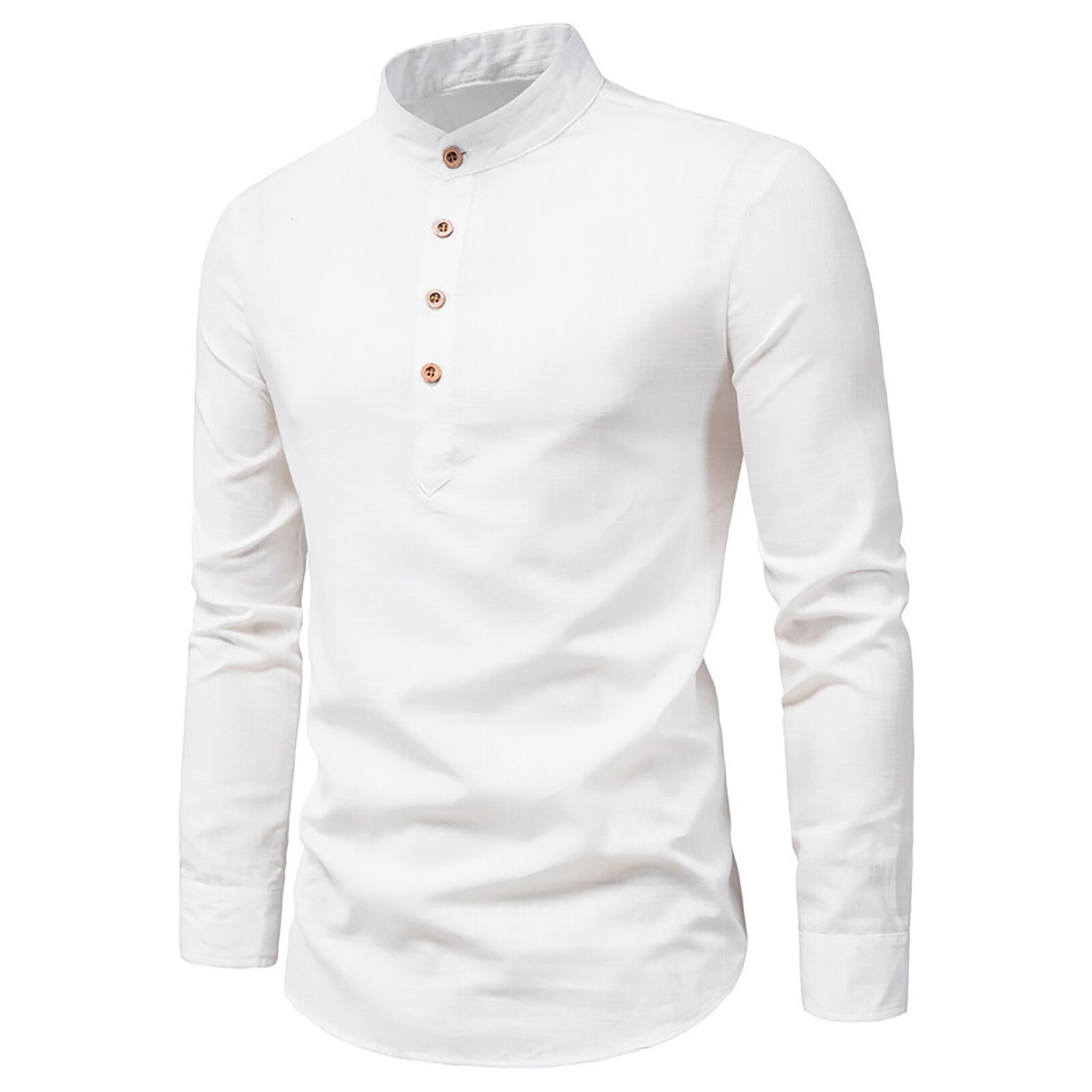 Business Shirt Anti-wrinkle Stand Collar Slim Formal Breathable Autumn Top for Work
