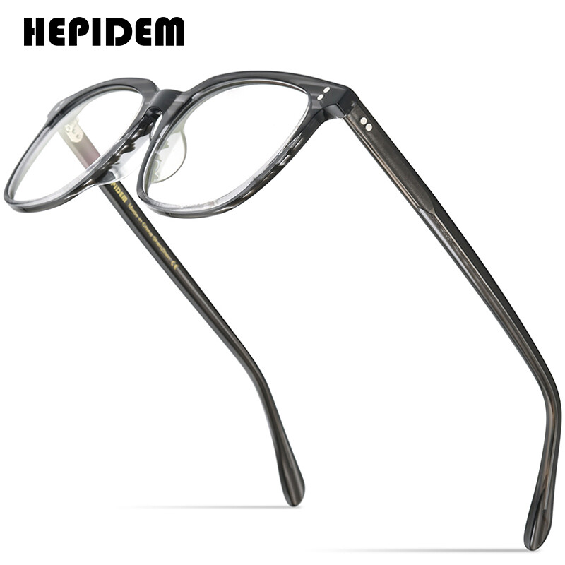 HEPIDEM Acetate Glasses Frame Men Square Eyeglasses Women 2022 New Male Nerd Optical Clear Spectacles Korean Japaness Style Eyewear 9114