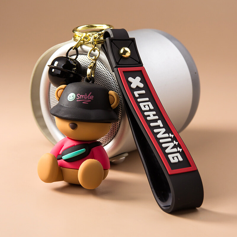 Sleeping bear cartoon keychain pendant