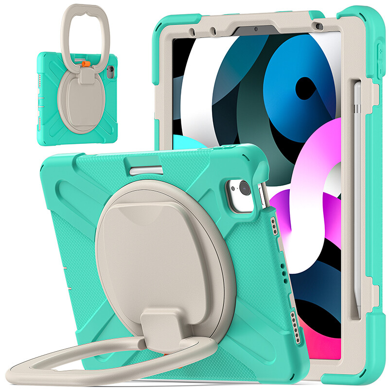 Rotary Stand Case for 2018 2020 2021 2022 iPad Pro 11 inch iPad Air 4 5 Silicon Shockproof Cover Holder with Pencil Slot Handle