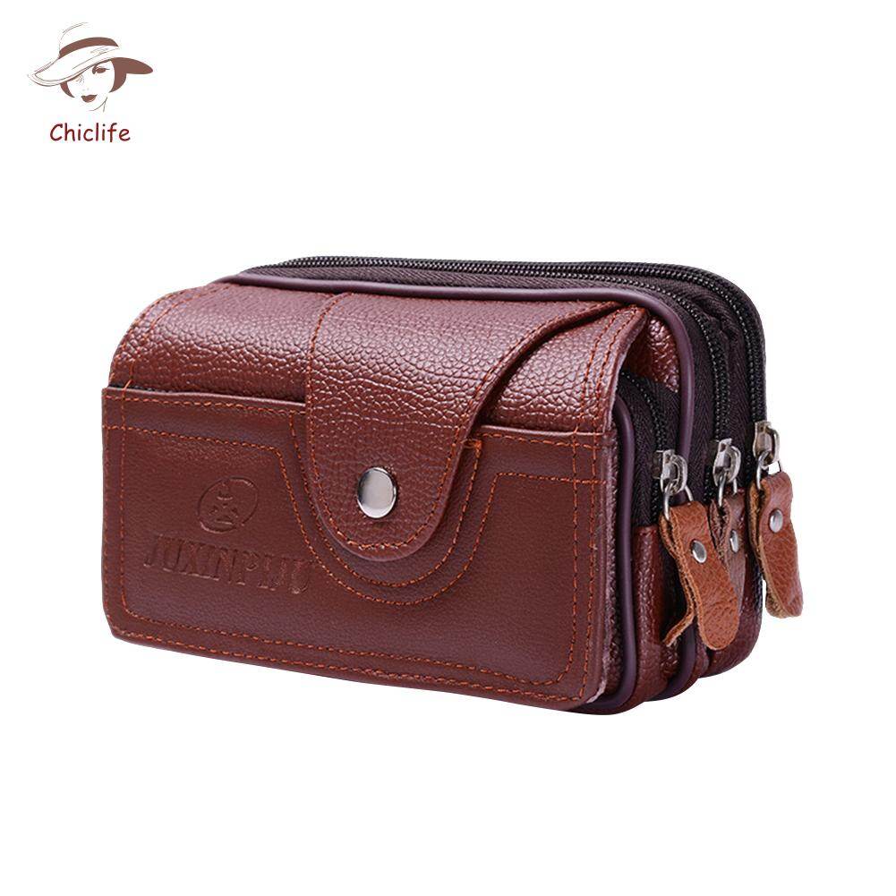 Men PU Waterproof Waist Bag Mobile Phone Belt Pouch Multi-function Wallet