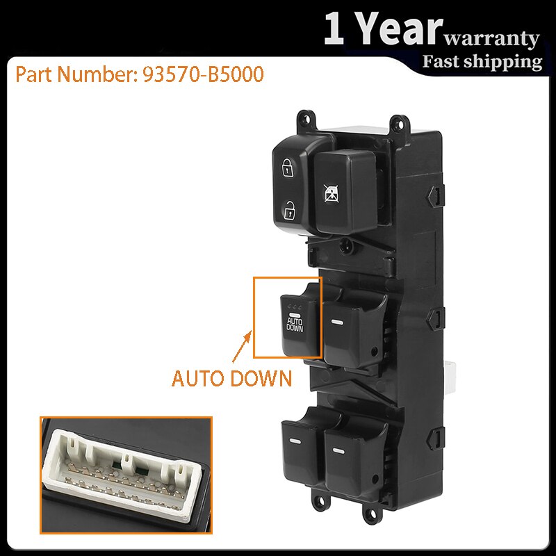 For kia forte cerato k3 2014 2015 2016 2017 master window switch regulator button 93570-b5000 93571-a7000 93570b5000 18 pins