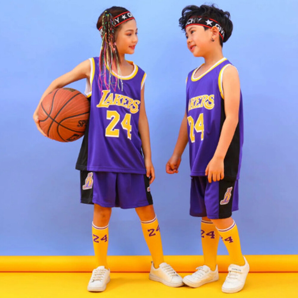 NBA Los Angeles Lakers 24# Kids Basketball Jersey
