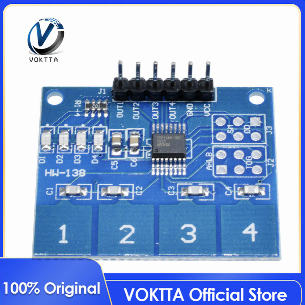 Mô-đun cảm biến cảm ứng kỹ thuật số 4 kênh voktta ttp224 chính hãng, nút công tắc cảm ứng điện dung