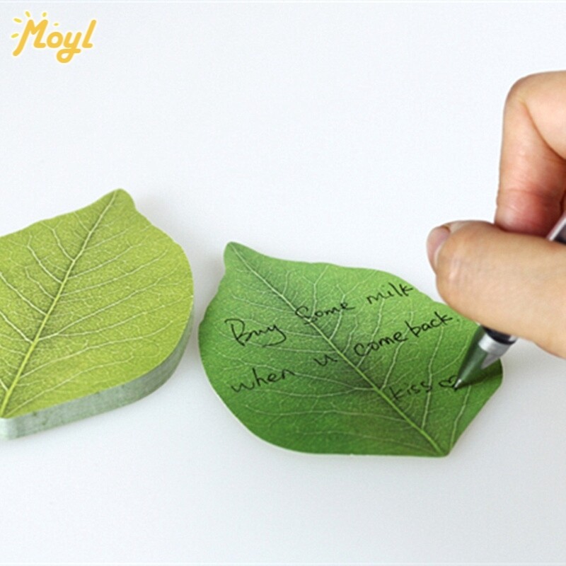 50 Sheets Korean Ins Leaf Sticky Notes Pad Tearable Stick Office Message Memo Sticky Note