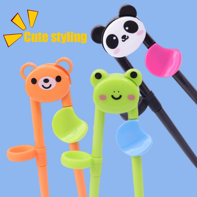 1 Pair Cartoon Animal Learning Chopsticks for Children Cute Elementary Learning Chopsticks Tableware Food Grade Training Chopsticks