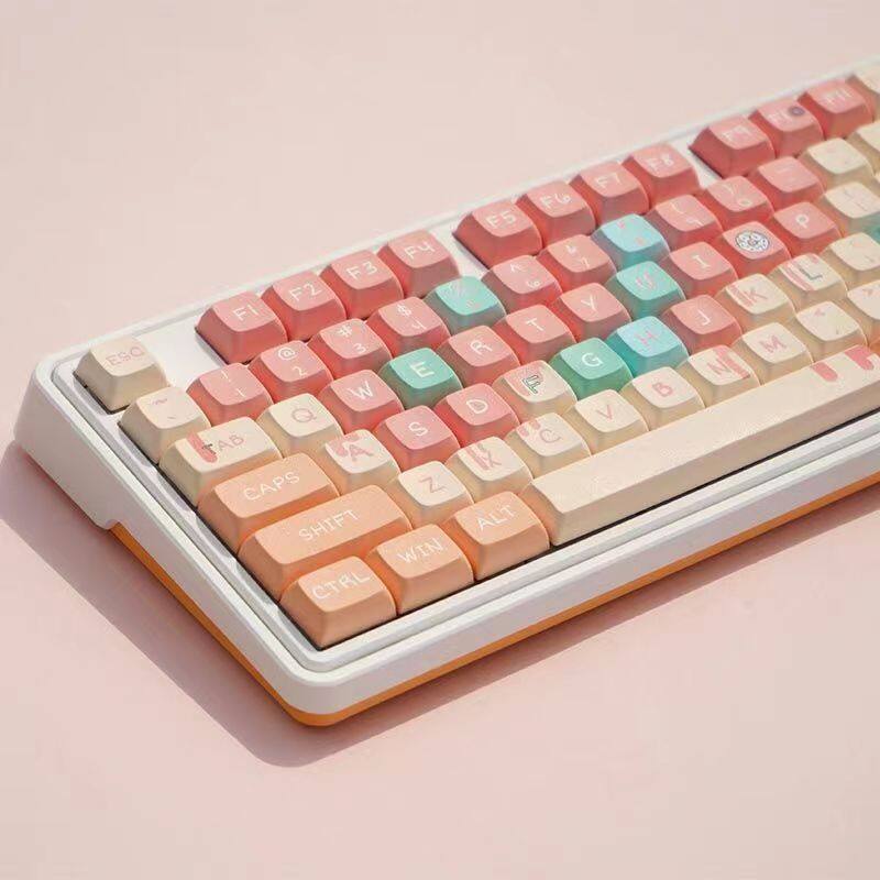Rainbow donut keycap 127 keys xda profile pbt sublimation for cherry mx switch mechanical keyboard rk61/anne pro 2/gk61