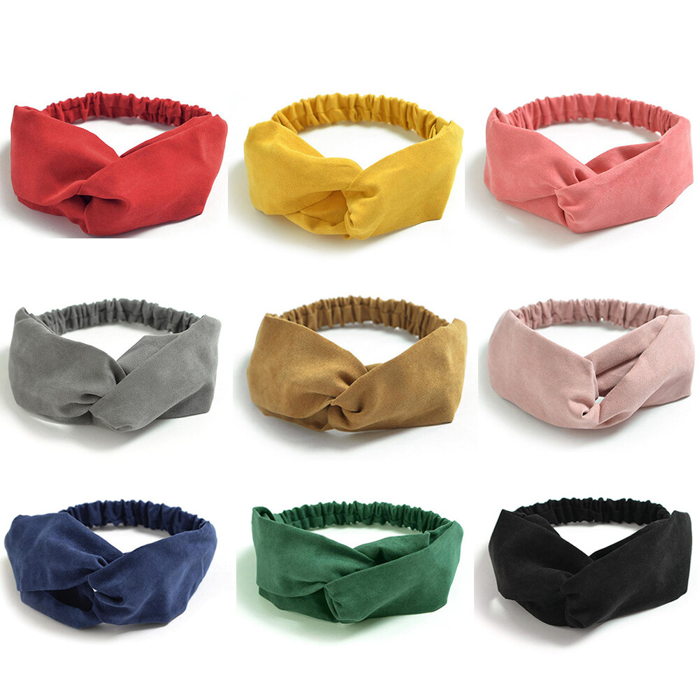 2019 Lady Hairband สีทึบ Headband ผ้ายืดโพกศีรษะที่รัดศีรษะผู้หญิงเครื่องประดับผมสำหรับผู้หญิงแถบผมลาย C08