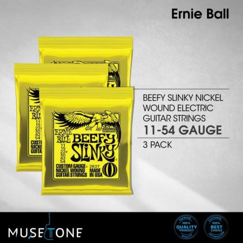 Ernie Ball 2627 Nickel Wound Electric Guitar Strings 11-54 Beefy Slinky (3 Sets) Malaysia