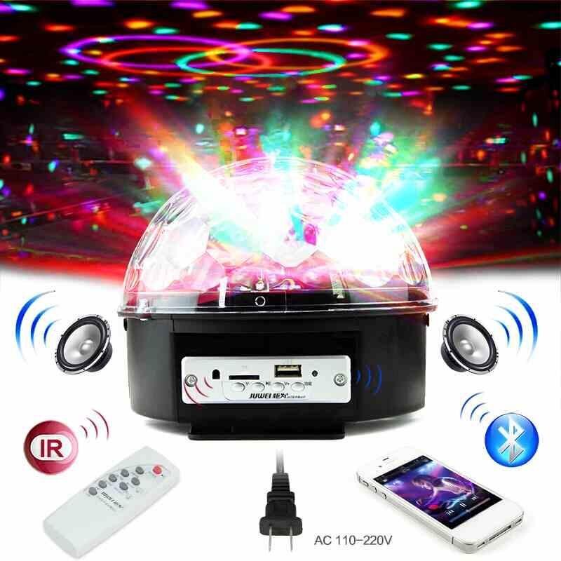 Yuchen RGB LED Lampu Sorot Proyektor MP3 Kristal Lampu Bola Disko Tahap Efek Lampu Terang, suara Kontrol Bluetooth MP3 Pemain Kristal Lampu Bola Disko Pengendali Jarak Jauh 6 Warna Digital RGB Bola Disko Lampu Lampu Panggung