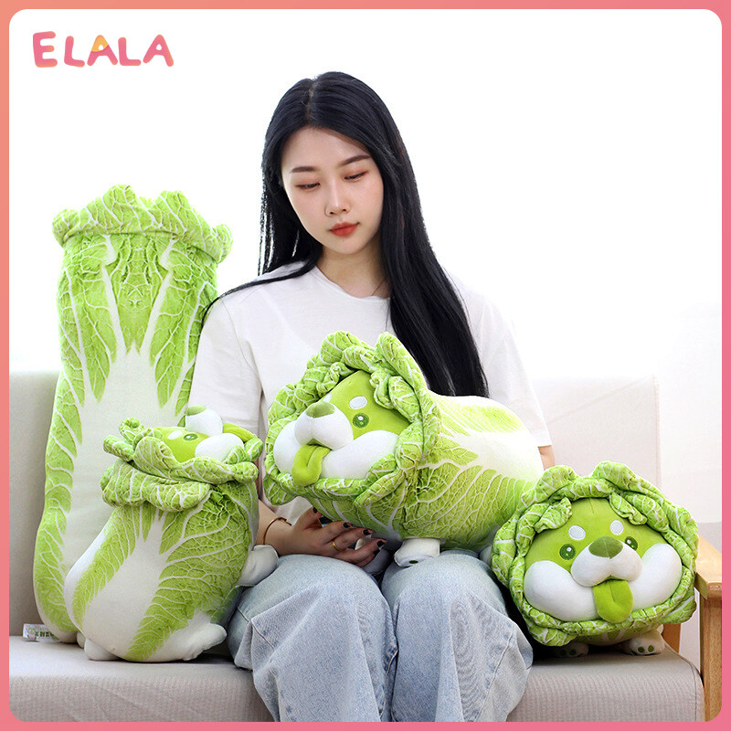 ELALA Creative Đồ Chơi Nhồi Bông Hình Chó Bắp Cải