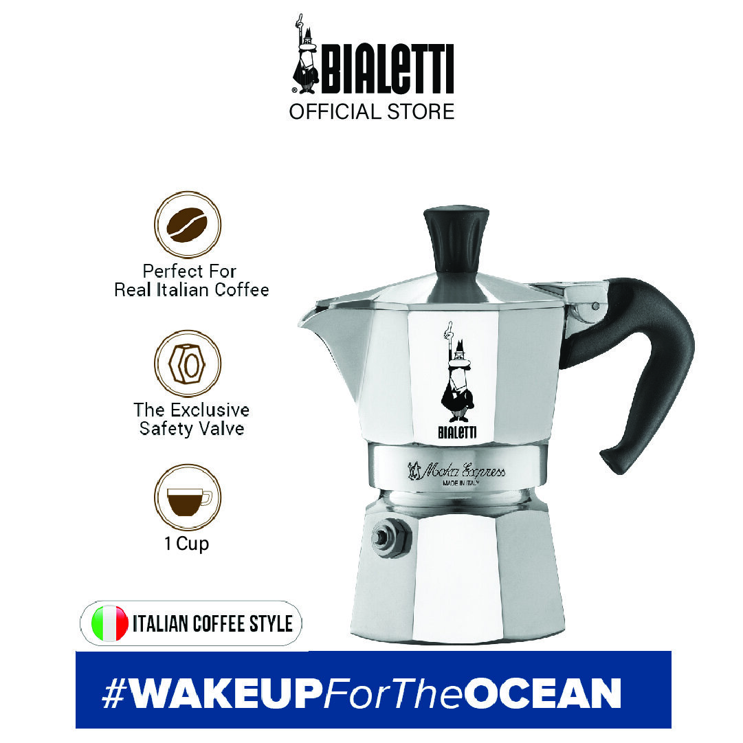 Bialetti Moka Express Oceana Silver Blue Pink White Coffee Pot Coffee Maker Espresso Coffee Moka Pot Stovetop Coffee Maker