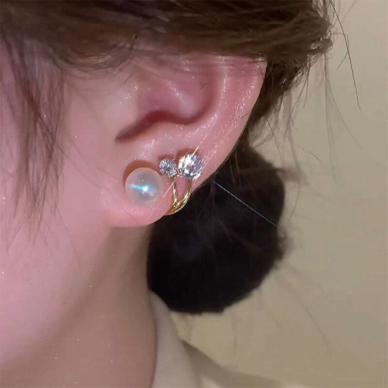 Faitolagi Long New Design Crystal Ear Clips Piercing Eear Needles