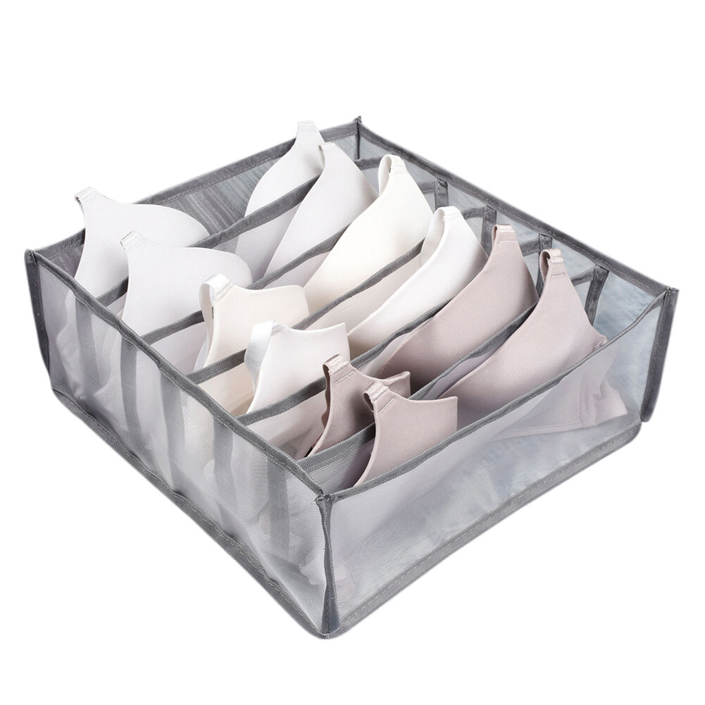 [Chinatera] 6/7/11 Grids Portable Underwear Storage Compartment Box Foldable Bra Organizer Drawer Socks Storage Box Cabinet Drawer Divider Home Wardrobe Organizer