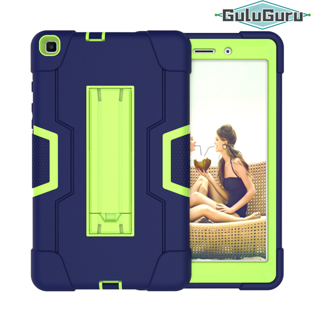 for Samsung Tab A (2019) 8.0" T290 T295 Case [Shockproof Hybrid Case] 3 Layer Silicone Rubber + Plastic Heavy Duty Protective Armor Cover Shell, Built-in Kickstand, Kids Friendly, Drop Proof, Anti-Slip