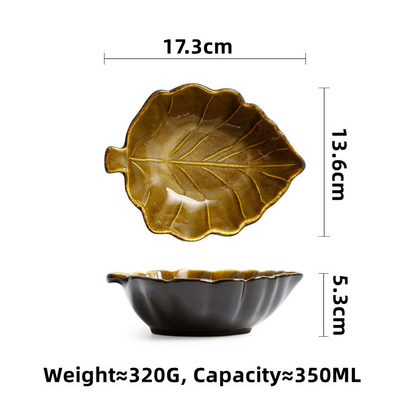 OMK Leaf-shaped Ceramic Salad Bowl fruit plate