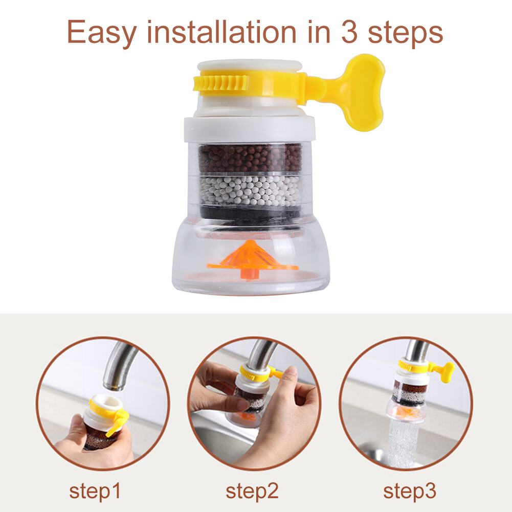 4 Layers Kitchen Faucet Purifier Rotatable Water Saving Shower Tap Filter