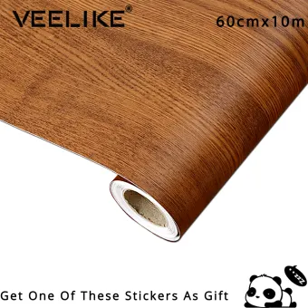 Veelike 60x1000cm Kitchen Desk Door Sticker Decorative Film Wood 60x1000cm Kitchen Desk Door Sticker